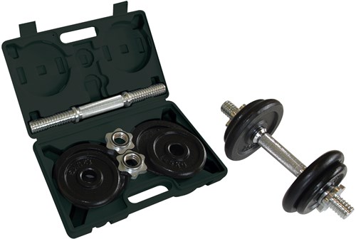 Schildkröt set de pesas fitness mancuernas en práctico maletín