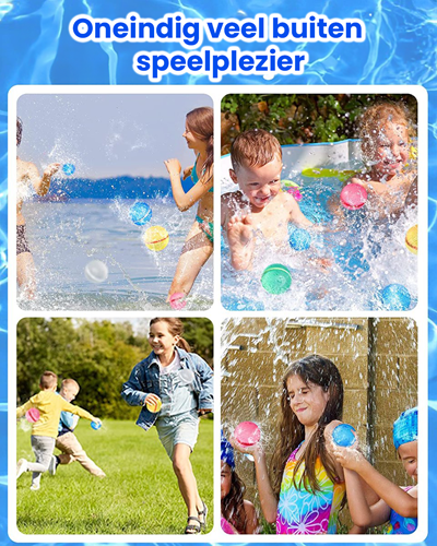 Kakuna 6 globos de agua reutilizables recargables con cierre magnético - juguetes de agua para niños - juguetes de baño-3
