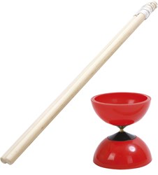 Schildkröt set de diábolo para niños principiantes rojo con palos de madera