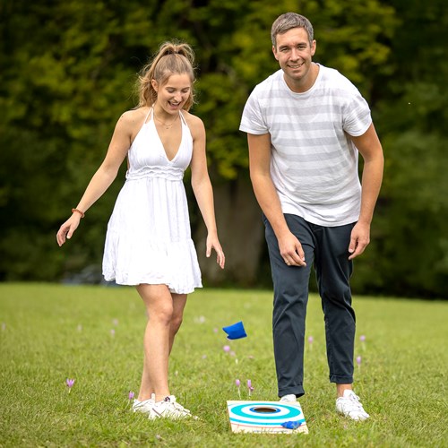 Schildkröt juego Cornhole madera FSC juego de exterior familiar-3