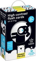 Banana Panda 10 Tarjetas de Libro para Bebés de Alto Contraste con 20 imágenes / Libro de Juguete para Bebés en Blanco y Negro desde 0 meses - 9x14cm