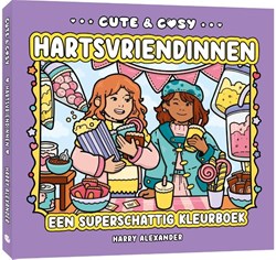 BBNC libro para colorear para niños y adultos Cute & Cosy Hartsvriendinnen
