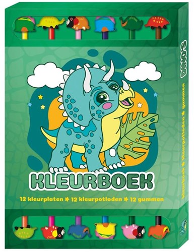 Image Books libro para colorear dinosaurios con 12 lápices y gomas para niños