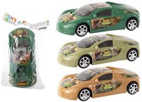 Auto frictie dino 19cm 3 assorti kleuren
