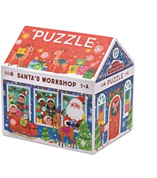 Crocodile Creek puzzle Navidad - 50 piezas - Casa taller de Papá Noel