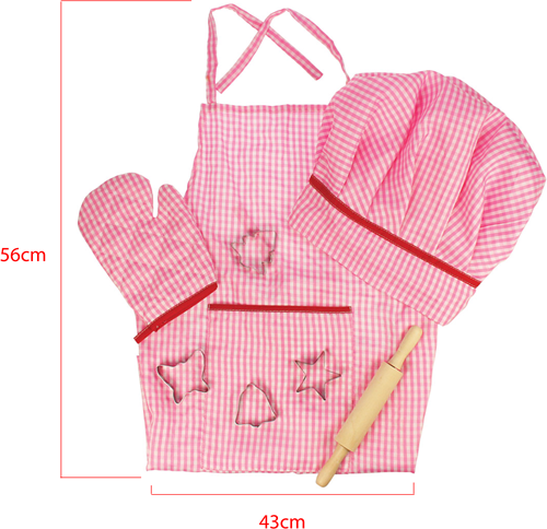 BigJigs juguetes Set de chef - ropa de cocina rosa para niños-2
