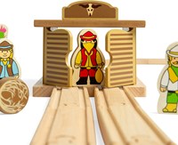 BigJigs tren de madera Túnel Saloon accesorio Lejano Oeste juguete-3