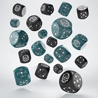 Q-Workshop set de dados D6 Stormy & Black - 20 piezas compactas-2