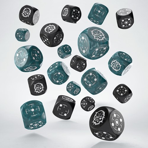 Q-Workshop set de dados D6 Stormy & Black - 20 piezas compactas-2