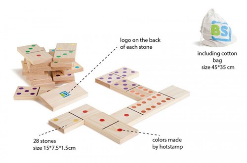 BS Toys Domino XL - Juego de suelo de madera - Colorido - Extra grande-2