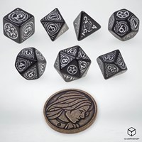 Q-Workshop The Witcher Dice Set - Yennefer - La Estrella de Obsidiana (7 piezas + moneda)-3