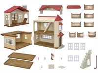 Casa de muñecas grande de Sylvanian Families con sala de juegos secreta-2