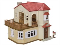 Casa de muñecas grande de Sylvanian Families con sala de juegos secreta-3