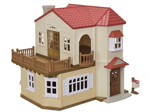 Casa de muñecas grande de Sylvanian Families con sala de juegos secreta-3