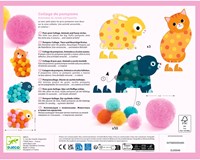 Djeco LES PETITS - COLLAGES Collage de pompoms - Animaux et ronds pompoms - FSC MIX