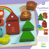 Djeco PUZZLES BOIS - PUZZLES RELIEF Puzz & Match Rainbow - FSC 100%