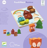 Djeco PUZZLES BOIS - PUZZLES RELIEF Puzz & Match Rainbow - FSC 100%