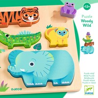 Djeco PUZZLES BOIS - PUZZLES RELIEF WoodyWild - FSC 100%