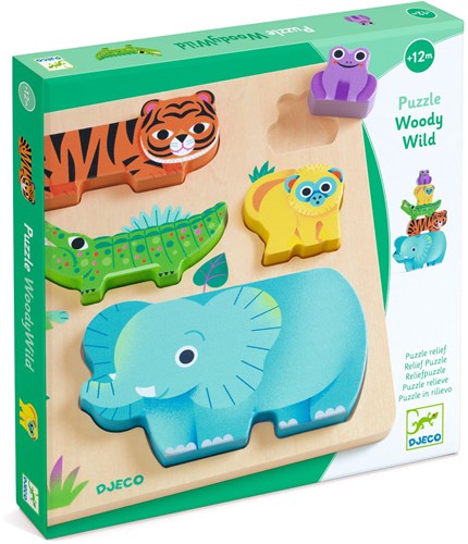 Djeco PUZZLES BOIS - PUZZLES RELIEF WoodyWild - FSC 100%