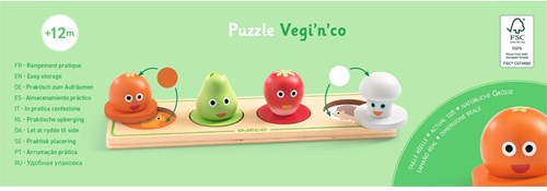 Djeco PUZZLES BOIS - PUZZLES GROS BOUTONS Vegi'n'Co - FSC 100%