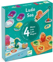 Djeco JEUX  EDUCATIFS BOIS - JEUX EDUCATIFS BOIS Ludo Sea - 4 Jeux - FSC 100%
