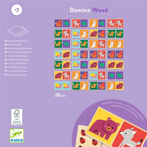 Djeco JEUX  EDUCATIFS BOIS - JEUX EDUCATIFS BOIS Domino Wood - FSC 100%