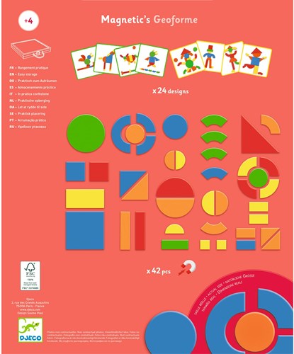 Djeco JEUX  EDUCATIFS BOIS - MAGNETIQUES BOIS Géoforme - FSC 100%