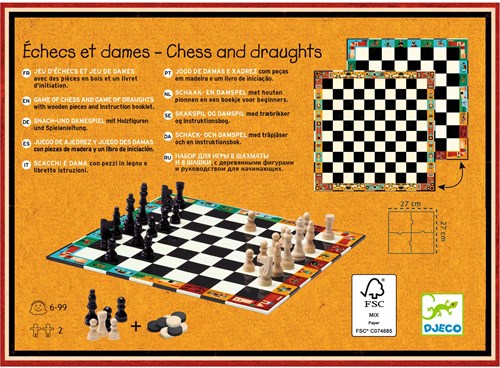Djeco JEUX - JEUX CLASSIQUES Echecs et Dames - FSC MIX