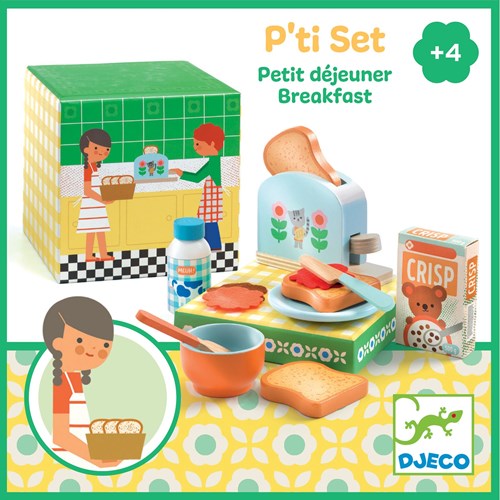 Djeco JEUX D'IMITATION - GOURMANDISES P'TI SET Petit déjeuner - FSC 100%