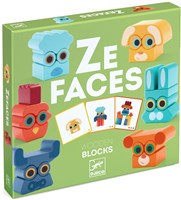 Djeco JEUX  EDUCATIFS BOIS - CONSTRUCTION GALLERY Ze Faces - FSC 100%