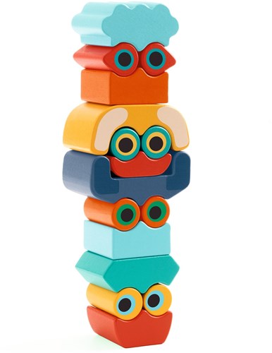 Djeco JEUX  EDUCATIFS BOIS - CONSTRUCTION GALLERY Ze Faces - FSC 100%