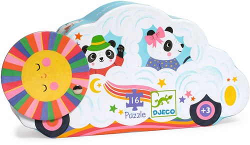 Djeco PUZZLES - PUZZLES SILHOUETTES Voiture nuage - 16 pcs - FSC MIX