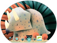 Djeco PUZZLES - PUZZLES SILHOUETTES Téo le dino - 24 pièces - FSC MIX