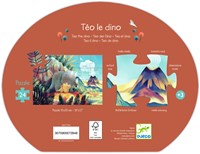 Djeco PUZZLES - PUZZLES SILHOUETTES Téo le dino - 24 pièces - FSC MIX