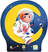 Djeco PUZZLES - PUZZLES SILHOUETTES Un astronaute dans la lune - 36 pcs - FSC MIX