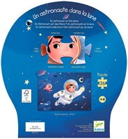 Djeco PUZZLES - PUZZLES SILHOUETTES Un astronaute dans la lune - 36 pcs - FSC MIX