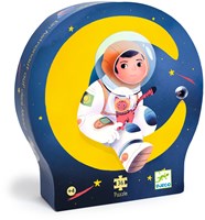 Djeco PUZZLES - PUZZLES SILHOUETTES Un astronaute dans la lune - 36 pcs - FSC MIX