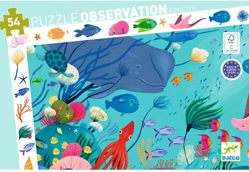 Djeco PUZZLES - PUZZLES OBSERVATION Aquatique - 54 pcs - FSC MIX