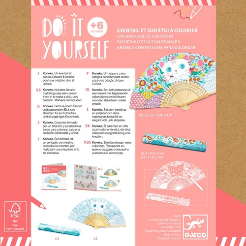 Djeco DO IT YOURSELF - A COLORIER, PEINDRE, TEINDRE Koneko - FSC MIX