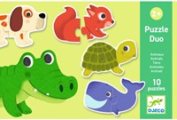 Djeco JEUX  EDUCATIFS - PUZZLES DUO-TRIO Puzzle Duo Animaux - FSC MIX