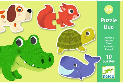 Djeco JEUX  EDUCATIFS - PUZZLES DUO-TRIO Puzzle Duo Animaux - FSC MIX