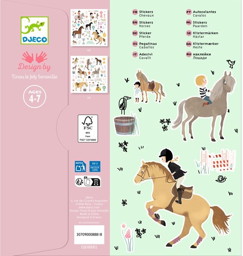 Djeco LES PETITS CADEAUX DES GRANDS - STICKERS Les chevaux - FSC MIX (PACKAGING)