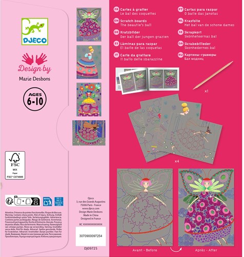 Djeco LES PETITS CADEAUX DES GRANDS - CARTES A GRATTER Le bal des coquettes - FSC MIX