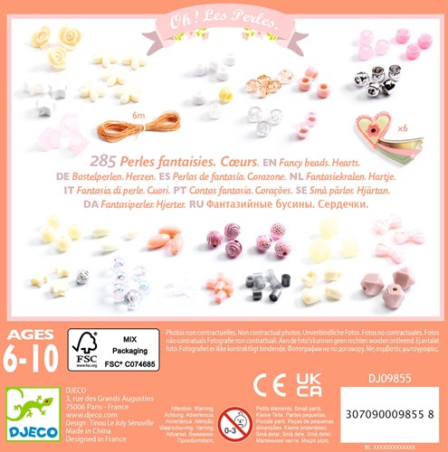 Djeco L'ART DU FIL - PERLES & BIJOUX Cœurs