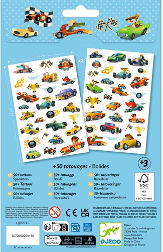 Djeco BODY ART - TATOUAGE Bolides - FSC MIX (PACKAGING)