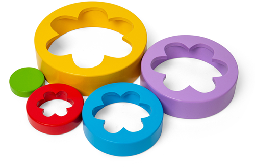 BigJigs juguete apilable de madera Flower Tower - Juguete Montessori-2