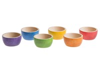 Grapat cuencos de madera colores arcoíris - 6 uds juego abierto-3