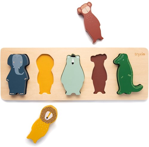 Trixie puzzle de formas de madera - juguete educativo para bebés y niños pequeños-2