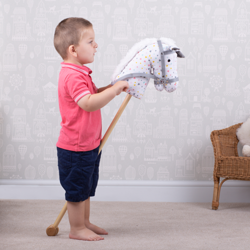 BigJigs caballo de palo de madera clásico trendy - juguete caballo para niños-2