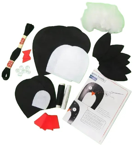 Buttonbag kit creativo familia de pingüinos - juguete de costura creativo-2